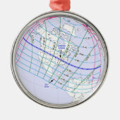 Gesamter Solar-Eclipse 2017 Globaler Pfad Ornament Aus Metall (Vorne)