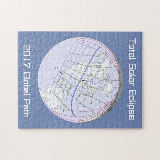 Gesamter Solar-Eclipse 2017 Globaler Pfad Puzzle (Horizontal)