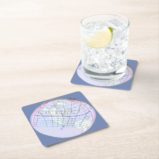 Gesamter Solar-Eclipse 2017 Globaler Pfad Rechteckiger Pappuntersetzer (Vor Ort)