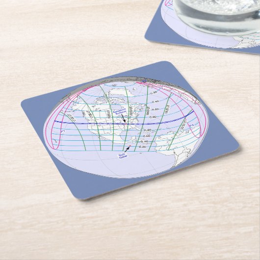 Gesamter Solar-Eclipse 2017 Globaler Pfad Rechteckiger Pappuntersetzer (angewinkelt)