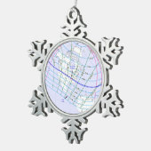 Gesamter Solar-Eclipse 2017 Globaler Pfad Schneeflocken Zinn-Ornament (Rechts)