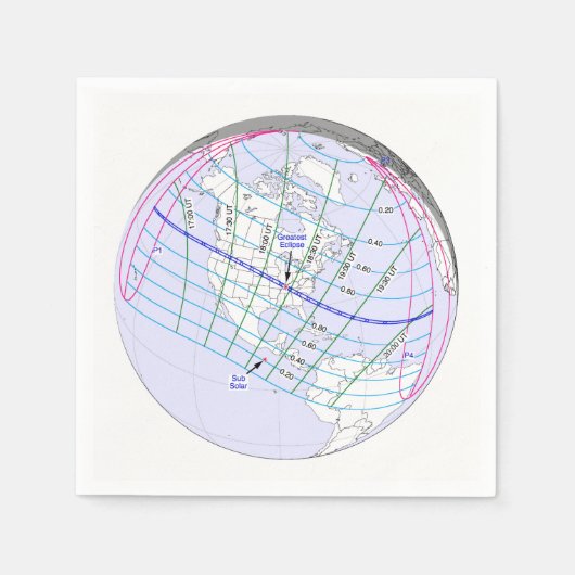Gesamter Solar-Eclipse 2017 Globaler Pfad Serviette (Vorderseite)
