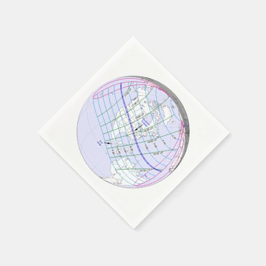 Gesamter Solar-Eclipse 2017 Globaler Pfad Serviette (Ecke)