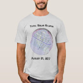 Gesamter Solar-Eclipse 2017 Globaler Pfad T-Shirt (Vorderseite)