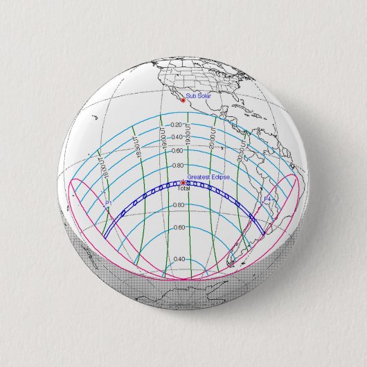Gesamter Solar-Eclipse 2019 Globaler Pfad Button (Vorderseite)
