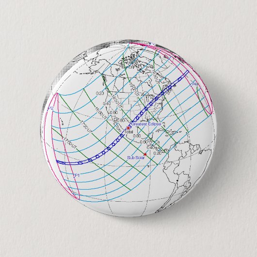Gesamter Solar-Eclipse 2024 Globaler Pfad Button (Vorderseite)