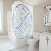 Gesamter Solar-Eclipse 2024 Globaler Pfad Duschvorhang (Beispiel)