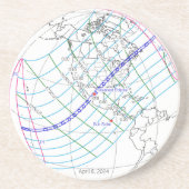 Gesamter Solar-Eclipse 2024 Globaler Pfad Getränkeuntersetzer (Vorne)