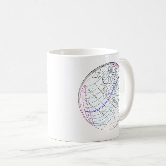 Gesamter Solar-Eclipse 2024 Globaler Pfad Kaffeetasse (VorderseiteRechts)