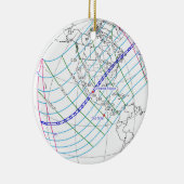 Gesamter Solar-Eclipse 2024 Globaler Pfad Keramik Ornament (Rechts)