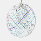 Gesamter Solar-Eclipse 2024 Globaler Pfad Keramik Ornament (Links)