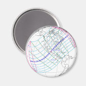 Gesamter Solar-Eclipse 2024 Globaler Pfad Magnet (Vorderseite/Rückseite)