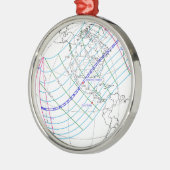 Gesamter Solar-Eclipse 2024 Globaler Pfad Ornament Aus Metall (Links)
