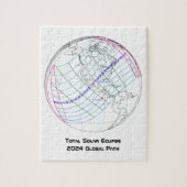 Gesamter Solar-Eclipse 2024 Globaler Pfad Puzzle (Vertikal)