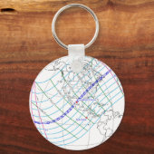 Gesamter Solar-Eclipse 2024 Globaler Pfad Schlüsselanhänger (Vorderseite)