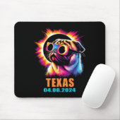 Gesamter Solar-Eclipse 2024 Mops Hund mit Gles Mousepad (Mit Mouse)