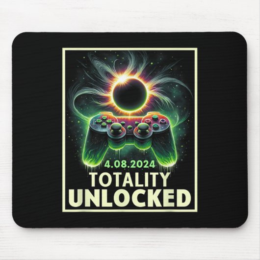 Gesamter Solar Eclipse 2024 Video Game Controller Mousepad (Vorne)