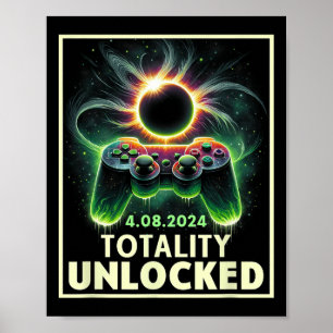 Gesamter Solar Eclipse 2024 Video Game Controller  Poster