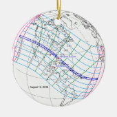Gesamter Solar-Eclipse 2045 Globaler Pfad Keramik Ornament (Vorne)