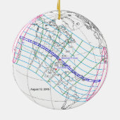 Gesamter Solar-Eclipse 2045 Globaler Pfad Keramik Ornament (Hinten)