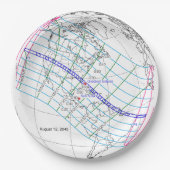 Gesamter Solar-Eclipse 2045 Globaler Pfad Pappteller (Vorderseite)
