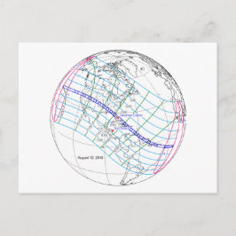 Gesamter Solar-Eclipse 2045 Globaler Pfad Postkarte