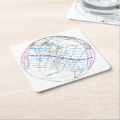 Gesamter Solar-Eclipse 2045 Globaler Pfad Rechteckiger Pappuntersetzer (angewinkelt)