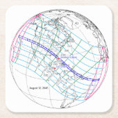 Gesamter Solar-Eclipse 2045 Globaler Pfad Rechteckiger Pappuntersetzer (Vorderseite)