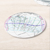 Gesamter Solar-Eclipse 2045 Globaler Pfad Runder Pappuntersetzer (Angewinkelt)