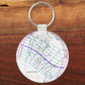 Gesamter Solar-Eclipse 2045 Globaler Pfad Schlüsselanhänger (Vorderseite)