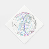 Gesamter Solar-Eclipse 2045 Globaler Pfad Serviette (Ecke)