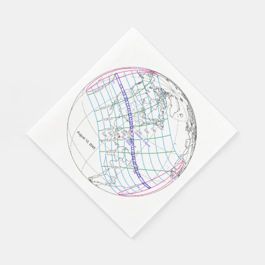 Gesamter Solar-Eclipse 2045 Globaler Pfad Serviette (Ecke)