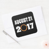 Gesamter Solar-Eclipse-August 21 2017 Quadratischer Aufkleber (Umschlag)