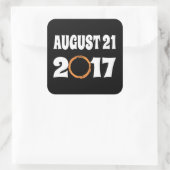 Gesamter Solar-Eclipse-August 21 2017 Quadratischer Aufkleber (Tasche)