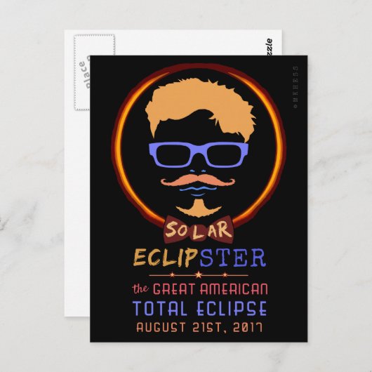 Gesamter Solar-Eclipse-August 21 2017 Sonniger Hip Postkarte (Vorne/Hinten)