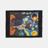 Gesamter Solar Eclipse Boston Terrier Dog Fleecedecke (Vorderseite (Horizontal))