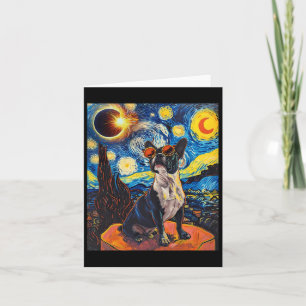 Gesamter Solar Eclipse Boston Terrier Dog Karte