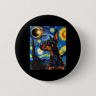 Gesamter Solar Eclipse Doberman Dog Button