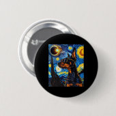 Gesamter Solar Eclipse Doberman Dog Button (Vorne & Hinten)