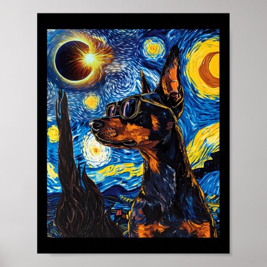 Gesamter Solar Eclipse Doberman Dog Poster (Vorne)