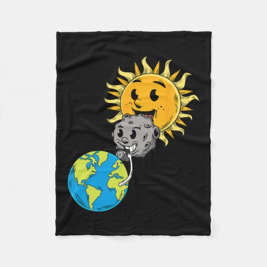Gesamter Solar-Eclipse Earth Moon Sun FotoTablet L Fleecedecke (Vorderseite)