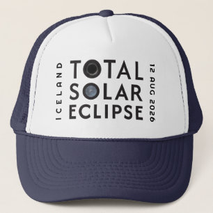 Gesamter Solar-Eclipse-Hut mit Datum für den benut Truckerkappe