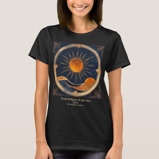 Gesamter Solar Eclipse Rolling Hills Blue Orange T-Shirt (Vorderseite)