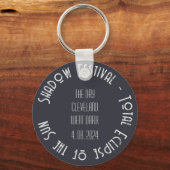 Gesamter Solar-Eclipse-Souvenir-Add-Text für Veran Schlüsselanhänger (Rückseite)