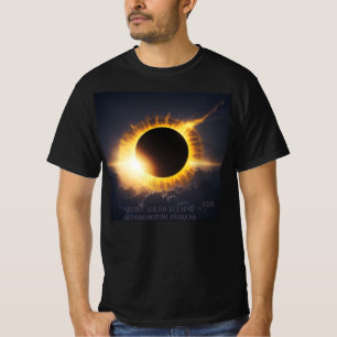 Gesamter Solarstrom Hinzufügen von Text und Datum T-Shirt