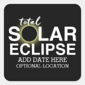 Gesamter Sonnenkollektor - 2024 oder Zolldatum Quadratischer Aufkleber (Vorderseite)