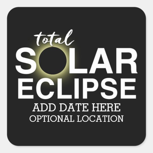 Gesamter Sonnenkollektor - 2024 oder Zolldatum Quadratischer Aufkleber (Vorderseite)