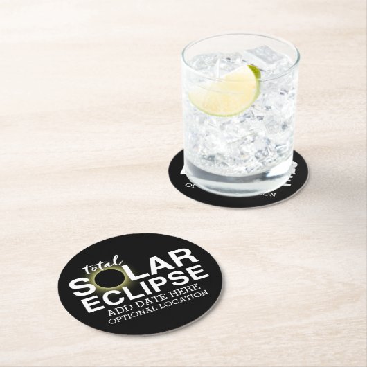 Gesamter Sonnenkollektor - 2024 oder Zolldatum Runder Pappuntersetzer (Vor Ort)