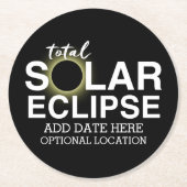 Gesamter Sonnenkollektor - 2024 oder Zolldatum Runder Pappuntersetzer (Vorderseite)