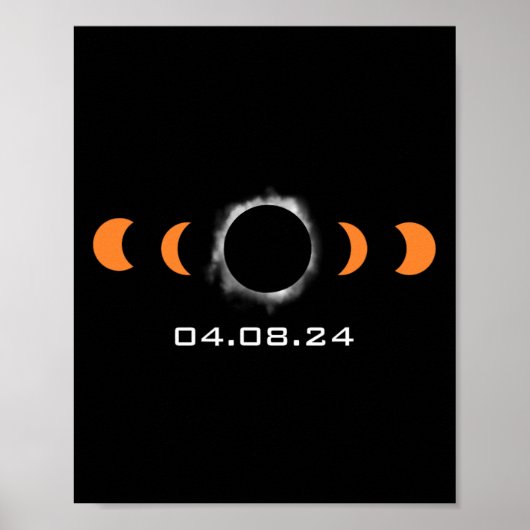Gesamter Sun Eclipse Solar 8. April 2024 Pfad des  Poster (Vorne)